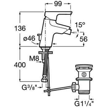 Смеситель для биде Roca Malva 5A603BC0M Хром — фото 2, Смесители для биде