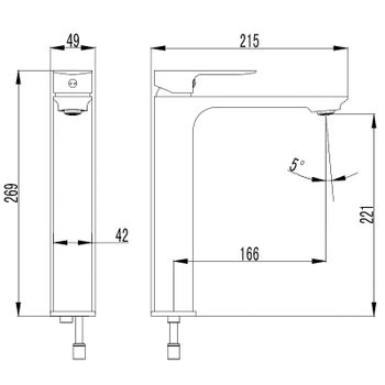 Смеситель для раковины AQUAme Monza AQM6314BG Шлифованное золото — фото 2, Смесители для раковины