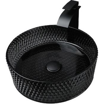 Раковина-чаша CeramaLux 36 GL03A Черная — фото 1, Раковины накладные