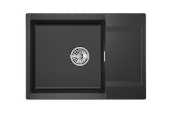 Granula-ES-7003, ЧЁРНЫЙ, кухонная мойка, кварц, ESTETICA — фото 2, Кухонные мойки