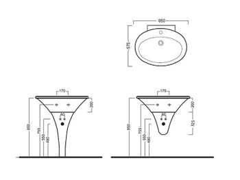 Раковина Hatria Sculture 65 Y0LZ01 Белая — фото 2, Раковины подвесные