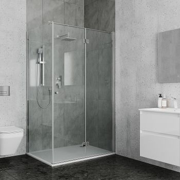 Душевой уголок Ambassador Diamond 120х90 12011108R профиль Хром стекло прозрачное — фото 11, Прямоугольные душевые уголки