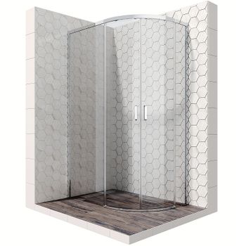 Душевой уголок Ambassador Queen 120х80 11011103L профиль Хром стекло прозрачное — фото 1, Асимметричные душевые уголки