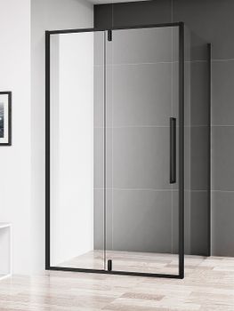 Душевая дверь AQUAme 90 AQM7108-2-9 профиль Черный матовый стекло прозрачное — фото 5, Распашные душевые двери