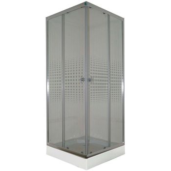 Душевой уголок Parly 80x80 ZQ8111 профиль Хром стекло прозрачное с рисунком — фото 5, Квадратные душевые уголки