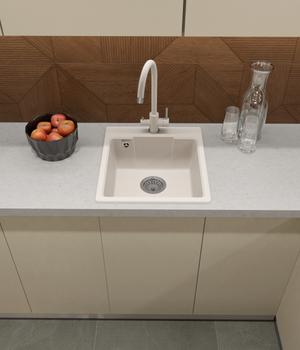 GRANFEST Мойка URBAN 644 1-чаша 440*490мм белый арт.GF-UR- — фото 1, Кухонные мойки