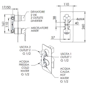 Смеситель для душа Remer Energy EY92 Хром — фото 2, Смеситель для душа
