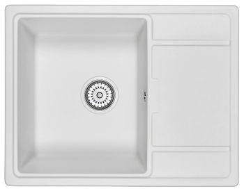 Granula-6503, АРКТИК (БЕЛЫЙ), кухонная мойка, кварц — фото 1, Кухонные мойки