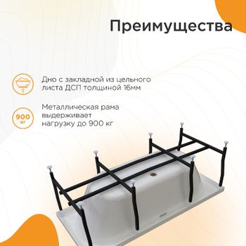 Акриловая ванна Radomir Вальс 200x100 1-01-0-0-1-195 без гидромассажа — фото 4, Акриловые ванны