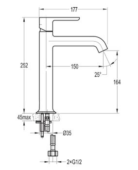 Смеситель для накладной раковины CEZARES ECO-LC-01-W0 — фото 4, Смесители для раковины