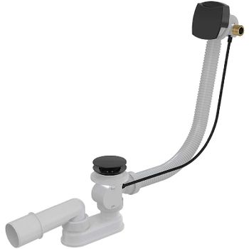 Слив-перелив Alcaplast A564BLACK-80 полуавтомат Черный матовый — фото 1, Сливы-переливы