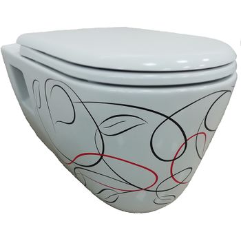 Унитаз Creavit Patera TP328.001Z0 подвесной Белый с декором без сиденья — фото 1, Подвесные унитазы