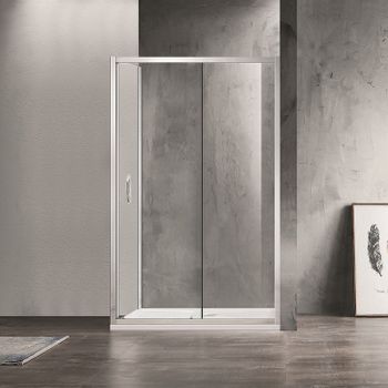 Душевой уголок Azario Milton 120х80 AZ-ND1131 R 1200 профиль Серебро стекло прозрачное — фото 1, Прямоугольные душевые уголки