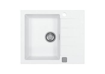Мойка для кухни ALVEUS GRANITAL CADIT 10 ARCTIC - G11 590 X 500 1X в комплекте с сифоном 1132823, — фото 1, Кухонные мойки