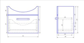 Тумба ALFA, 55 см, подвесная, 1 ящик, белый глянец — фото 4, Тумбы под раковину