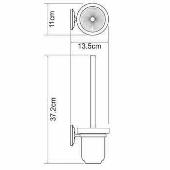 Аксесс Rhein K-6227CO Щетка для унитаза (блистер), КЕРАМИКА, с подств, навесная, хром, WasserKRAFT — фото 4, Ершики для унитаза