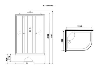 Душевая кабина Niagara Eco E120/80/40L/TN (120х80х215) высокий поддон(40см),стекло тонированное,4 ме — фото 4, Душевые кабины