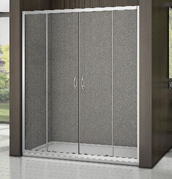 Душевая дверь в нишу Good Door Latte WTW-TD-150-G-WE 150 профиль Белый стекло матовое — фото 1, Раздвижные душевые двери