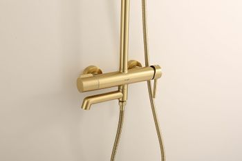 Душевая система Raglo R20.24.03 Золото матовое — фото 29, Душевые стойки