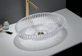 Раковина-чаша CeramaLux 51 GL49 Прозрачная — фото 3, Раковины накладные