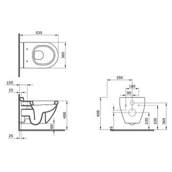 Унитаз Ambassador Nord 133T20801 подвесной Голубой матовый без сиденья — фото 5, Подвесные унитазы