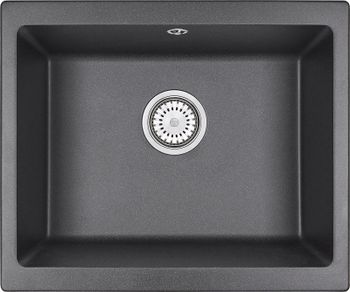 Granula-5551, ГРАФИТ (ЧЁРНО-СЕРЫЙ), кухонная мойка, кварц — фото 1, Кухонные мойки