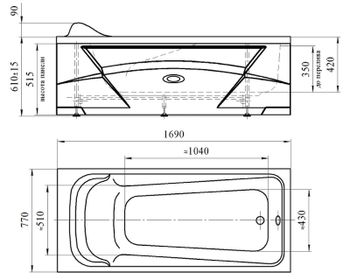 Акриловая ванна Radomir Vannesa Роза 169х77 2-01-0-0-1-208Р без гидромассажа — фото 5, Акриловые ванны