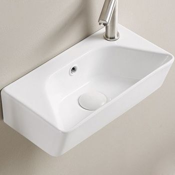 Раковина CeramaLux 40 78578L Белая глянцевая — фото 1, Мини-раковины