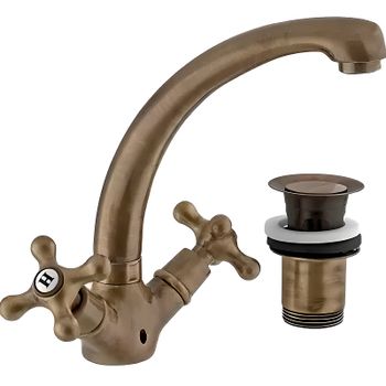 Смеситель для раковины Remer Liberty 13CLIVO Бронза — фото 1, Смесители для раковины