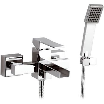 Смеситель для ванны Remer Qubica Cascata QC02 Хром — фото 1, Смеситель для ванны