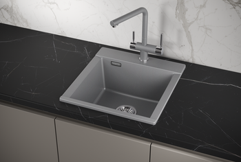 Granula-ES-4701, АЛЮМИНИУМ, кухонная мойка, кварц, ESTETICA — фото 1, Кухонные мойки