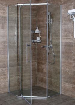 Душевой уголок Erlit Comfort 100х100 ER10110V-C1 профиль Хром стекло прозрачное — фото 2, Душевые уголки трапеция