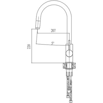 Смеситель для кухни Haiba HB70304-5 Нержавеющая сталь — фото 2, Смесители для кухни