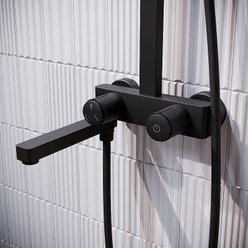 Душевая система Iddis Slide SLIBLBTi06 Черный матовый — фото 5, Душевые стойки