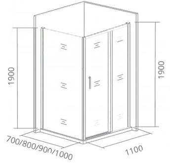 Душевая дверь Good Door Cofe WTW-110-C-B 110 КФ00010 профиль Черный стекло прозрачное — фото 2, Раздвижные душевые двери