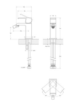 Смеситель для биде CEZARES PORTA-BS1-SS — фото 1, Смесители для биде
