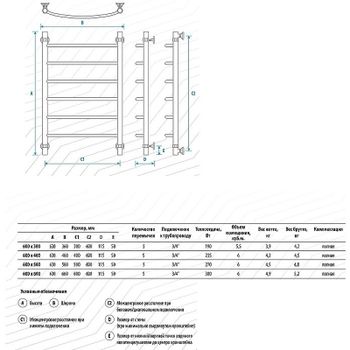 Водяной полотенцесушитель Energy Classic 600x400 EWTRCLASS06040R905M Черный матовый — фото 2, Водяные полотенцесушители