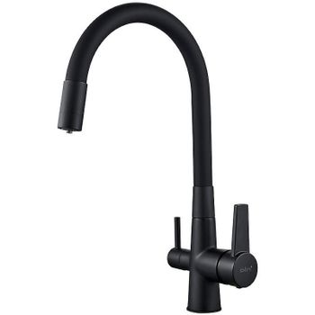 Смеситель для кухни D-Lin D159317-4A Черный матовый — фото 1, Смесители для кухни