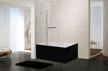 Шторка на ванну Parly F03 130х120 7178 профиль Хром стекло прозрачное — фото 5, Шторки для ванной распашные