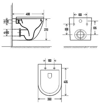 Унитаз AQUAme AQM2002 подвесной Белый глянец с сиденьем Микролифт — фото 2, Подвесные унитазы