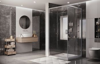 Душевой уголок Ambassador Kingston 90х90 14011102 профиль Хром стекло прозрачное — фото 6, Квадратные душевые уголки