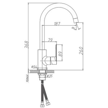 Смеситель для кухни Haiba HB70505-3 Оружейная сталь — фото 2, Смесители для кухни