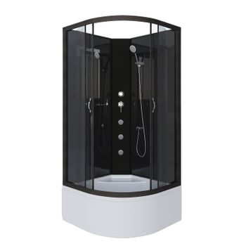 Душевая кабина Niagara Classic NG-6508-14BKG (90х90х200) высокий поддон(40см),черный,стекло тонирова — фото 2, Душевые кабины