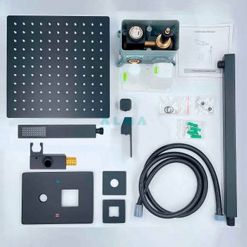 Душевая система ALMAes Leine TVZ-0810 Черная матовая — фото 3, Встраиваемые душевые комплекты