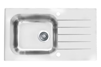 Мойка для кухни VITRO 20 (белая) 780X435 c сифоном клапан-автомат 1058656, — фото 1, Кухонные мойки
