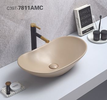 Раковина-чаша CeramaLux 61 7811AMC-1 Капучино — фото 1, Раковины накладные