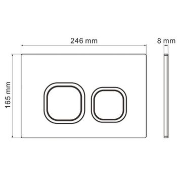 Клавиша смыва Iberica Blanca Esti-Q IB.B083.007.000 Серая матовая — фото 2, Кнопки смыва