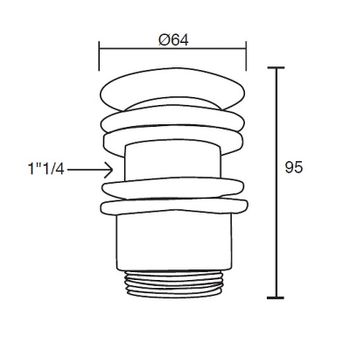 Донный клапан Margaroli 304LOB click-clack Бронза — фото 2, Донные клапаны