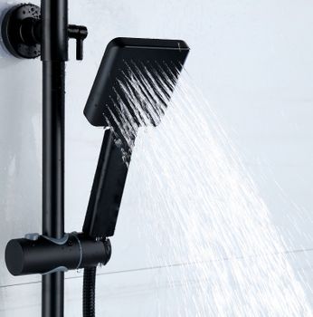 Душевая система Bond B01-9488 Черная матовая — фото 4, Душевые стойки