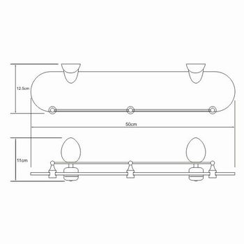Аксесс Weser K-8644 Полка стеклянная (блистер), хром, WasserKRAFT — фото 2, Полки для ванной и душа